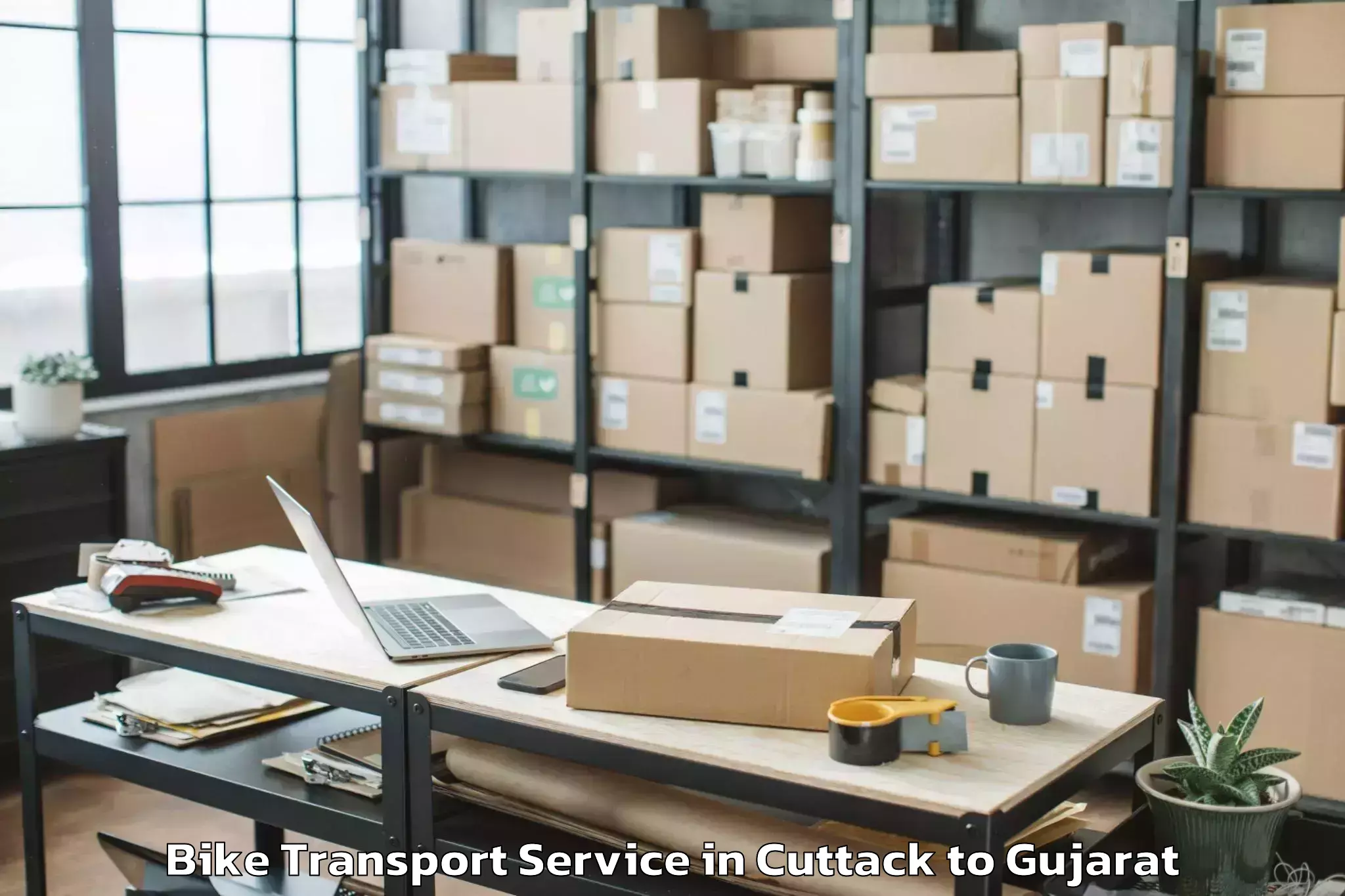 Book Your Cuttack to Gandhinagar Bike Transport Today